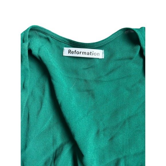 Reformation Milan Emerald Green Long Sleeve Wrap Maxi Dress Medium - Picture 6 of 11